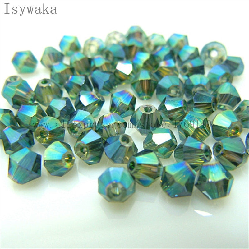 Multicolor 100pcs 4mm Bicone Austria Crystal Beads for DIY Jewelry Making - Hiccupzz