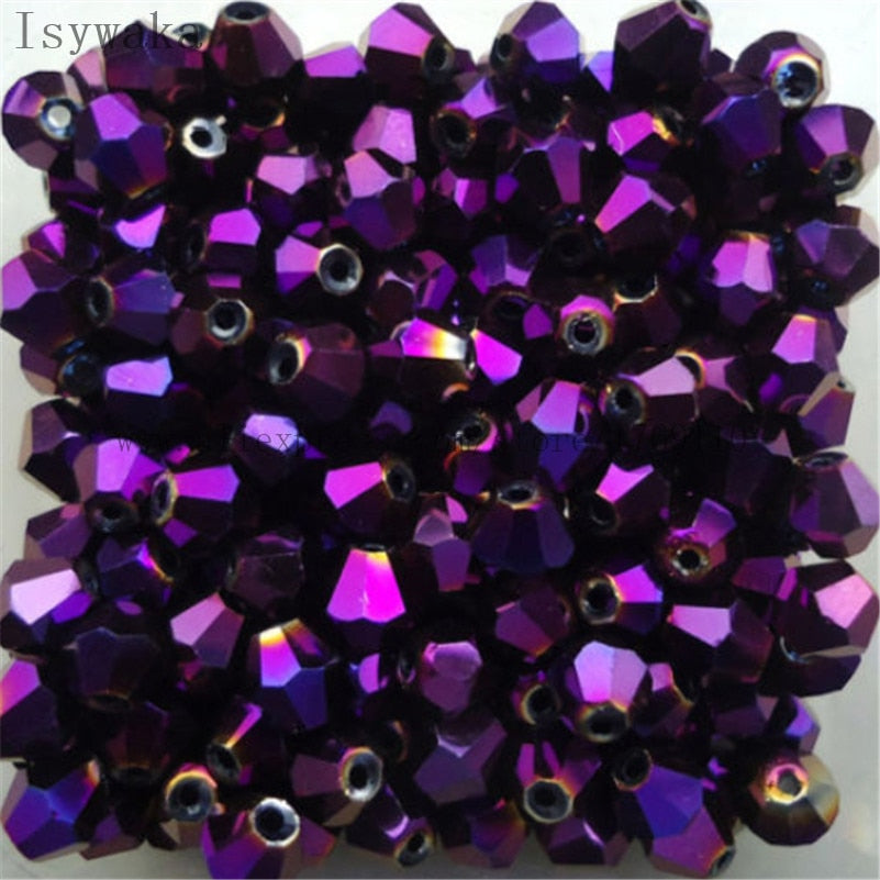 Multicolor 100pcs 4mm Bicone Austria Crystal Beads for DIY Jewelry Making - Hiccupzz
