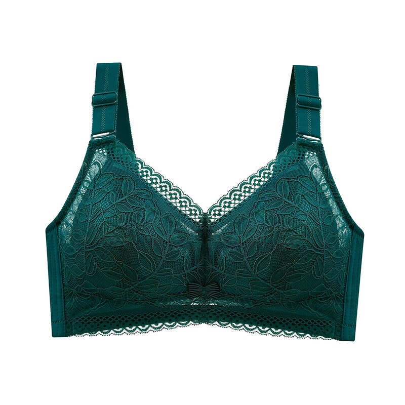 FallSweet Wireless Bras for Women Thin Cup Lingeire Plus Size Lace Underwear Minimizer Brassiere B C D E Cup - Hiccupzz