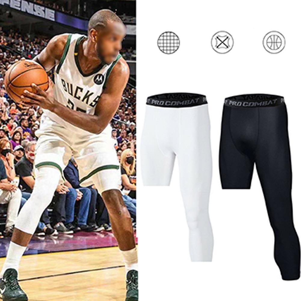 Men One Leg Compression Tights Pants Stretch for Athletic - Hiccupzz