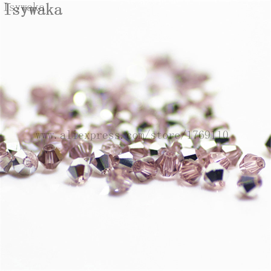 Multicolor 100pcs 4mm Bicone Austria Crystal Beads for DIY Jewelry Making - Hiccupzz