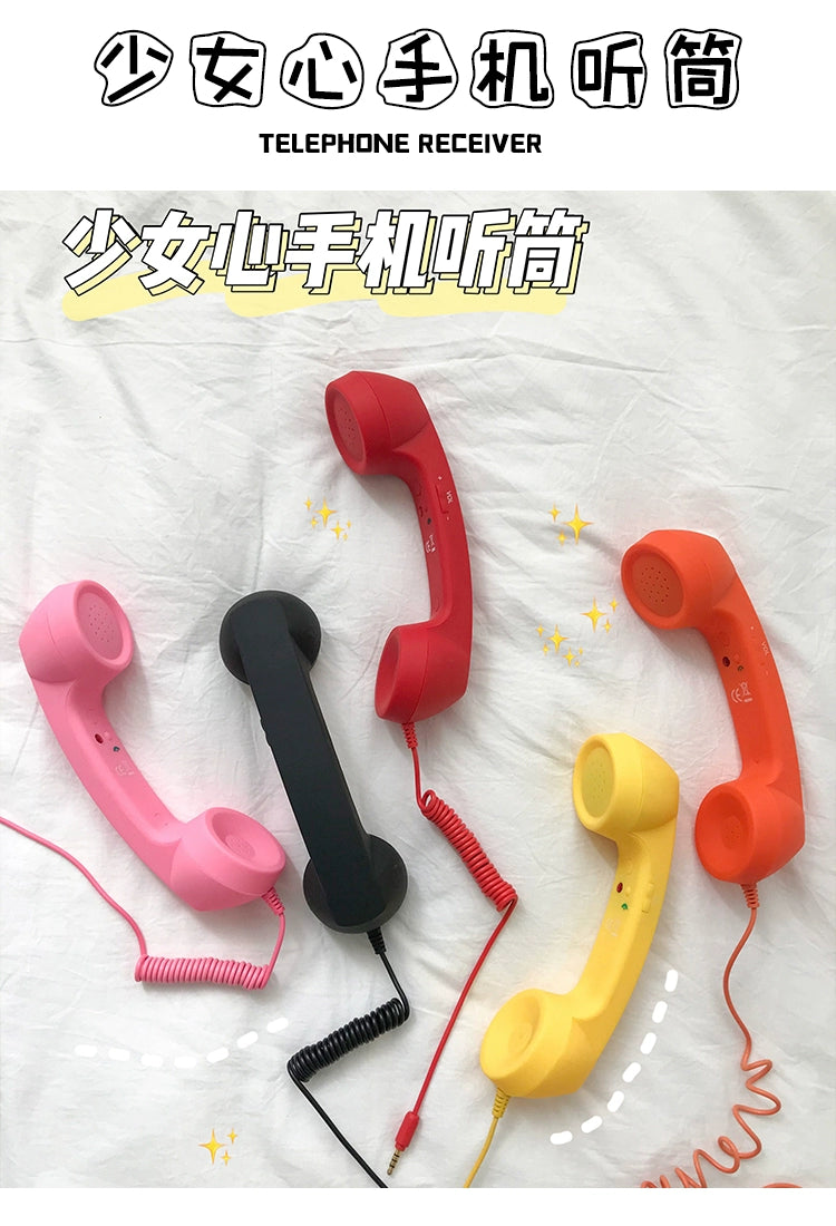 Creative Earphone Grid Red Style Adjustable Volume Intercom Phone - Hiccupzz