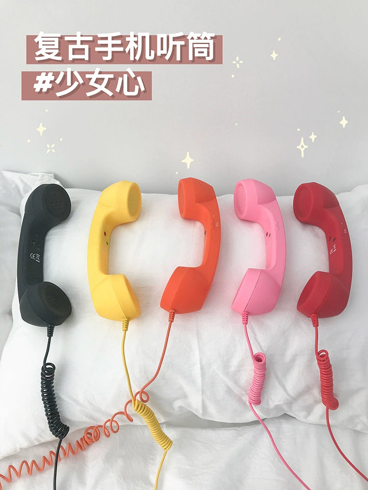 Creative Earphone Grid Red Style Adjustable Volume Intercom Phone - Hiccupzz