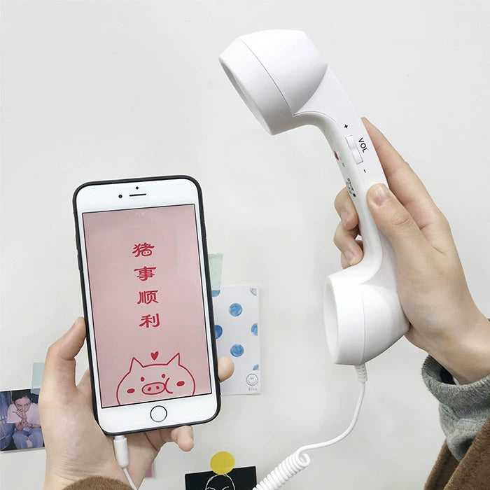 Creative Earphone Grid Red Style Adjustable Volume Intercom Phone - Hiccupzz