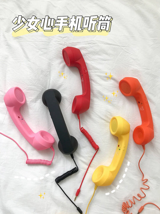 Creative Earphone Grid Red Style Adjustable Volume Intercom Phone - Hiccupzz