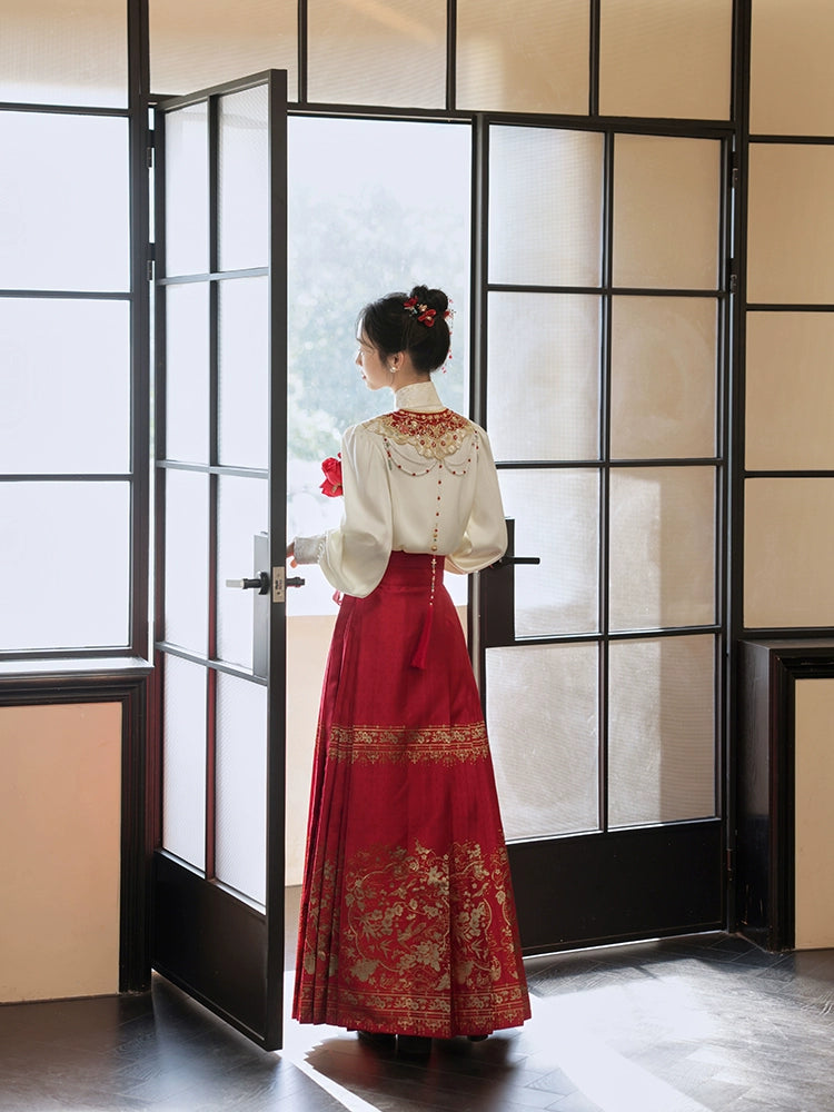 July Xi Xi Xi Yun Shoulder Horse-Face Skirt Han Chinese Clothing - Hiccupzz