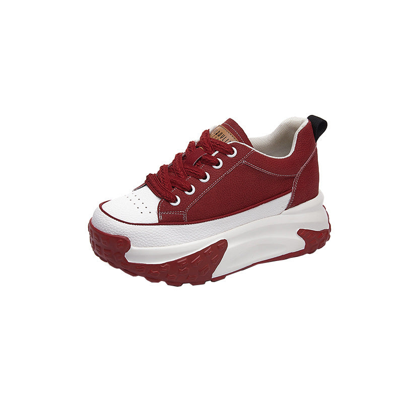 Women's White Shoes Lace Color Block - Hiccupzz