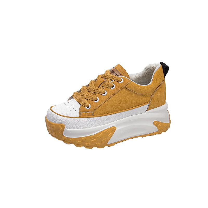 Women's White Shoes Lace Color Block - Hiccupzz
