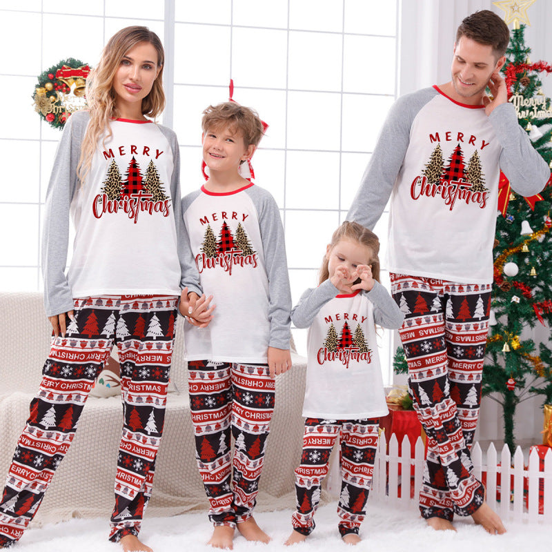 Home clothes Christmas home clothes parent-child suit plaid patchwork print home clothes - Hiccupzz