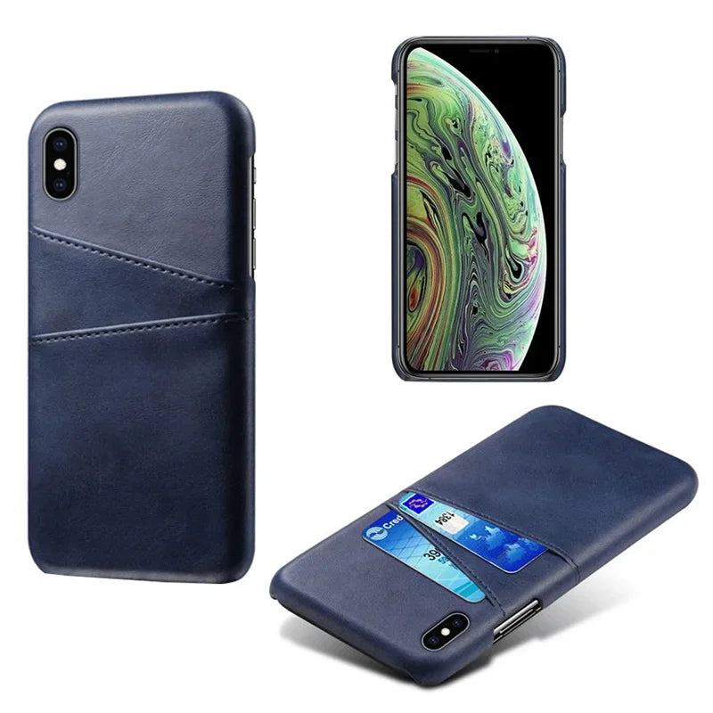 Pu Leather Wallet Card Holder Phone Case For iPhone 15 14 13 12 Mini 11 Pro XS Max XR X 8 7 Plus SE 2022 2020 Plastic Cover - Hiccupzz