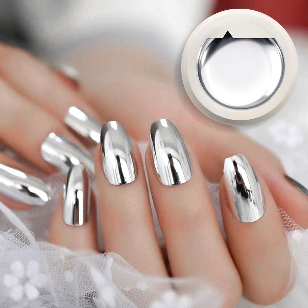 5ml New UV Metallic Gel Silver Gold Mirror Effect Reinforce Keep Nail C Arc UV Construction - Hiccupzz