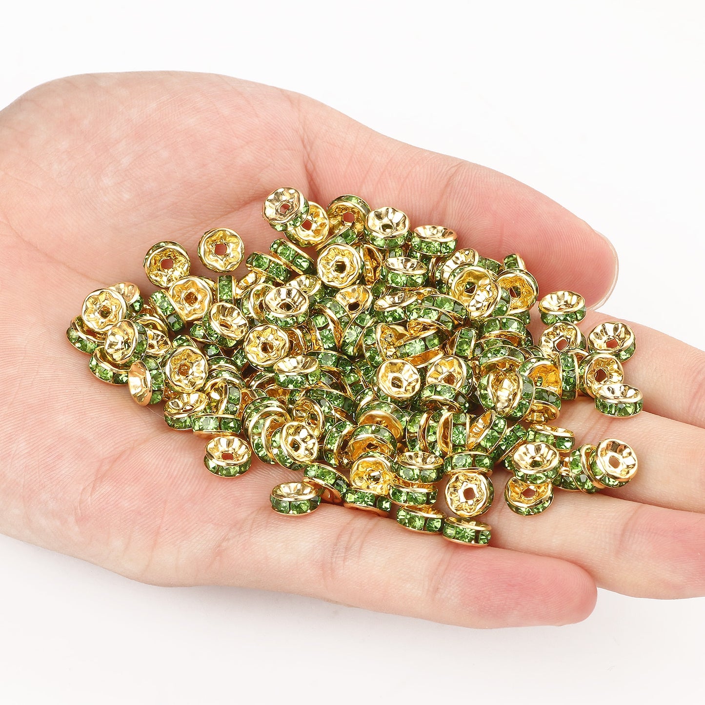 50pcs/lot Crystal Round Loose Spacer Beads for DIY Making Bracelet Necklace Accessories - Hiccupzz
