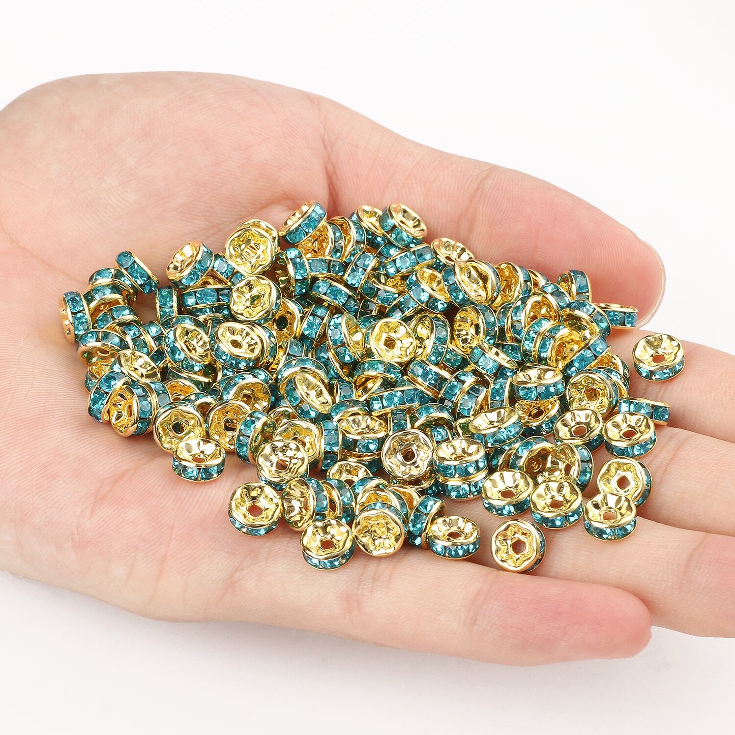 50pcs/lot Crystal Round Loose Spacer Beads for DIY Making Bracelet Necklace Accessories - Hiccupzz