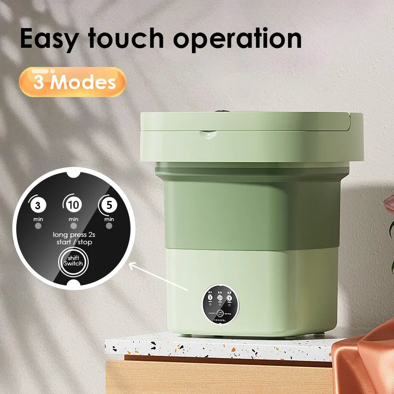 6L 11L Portable Washing Machine Folding Large Capacity Clothes Spin Dryer Bucket Travel Underwear Socks Ultrasonic Mini Washer - Hiccupzz