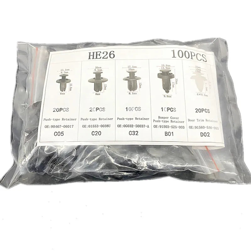 50 Pcs / 100 Pcs Universal Auto Fastener Clip Car Bumper Clips Fender Plastic Clip Car Body Bumper Rivet Replacement Push Pin - Hiccupzz