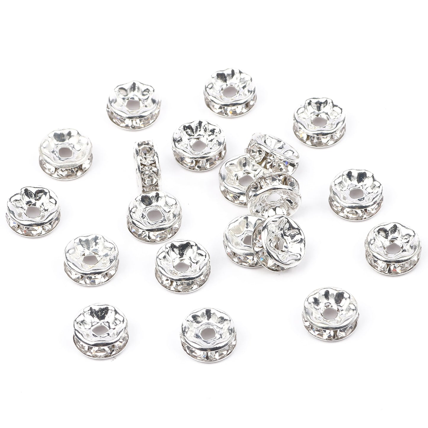 50pcs/lot Crystal Round Loose Spacer Beads for DIY Making Bracelet Necklace Accessories - Hiccupzz