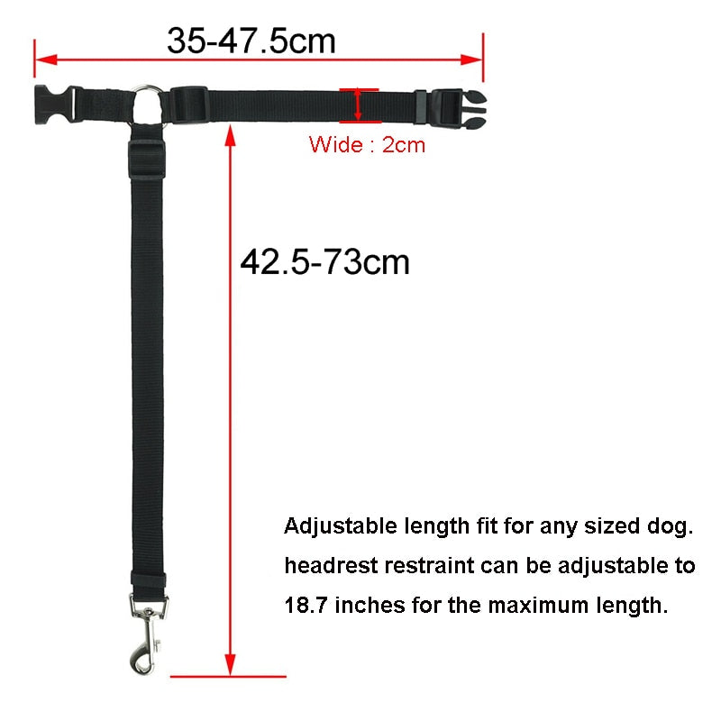 Two-in-one Nylon Adjustable Dogs Harness Collar Pet dog Accessories Pet Car Seat Belt Lead Leash Backseat Safety Belt - Hiccupzz