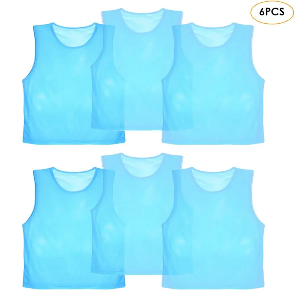 6/12 PCS Adults Children Soccer Training Vest Football Shirts Jerseys - Hiccupzz