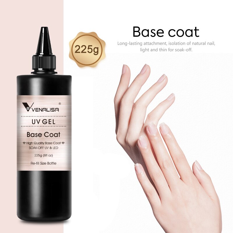 Long Wear Tempered Top Coat Reinforce Gel, Big Volume 225g/30ml Base Gel - Hiccupzz