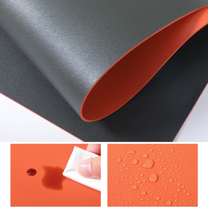 Waterproof PU Leather Mouse Pad Gaming Mouse Pad Simple Solid Color Antislip Computer Desk Accessories School Office Accessories - Hiccupzz