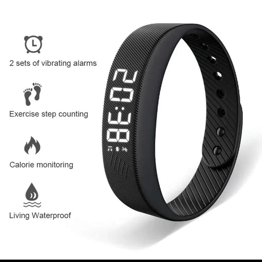 Smart sports bracelet with vibrating alarm clock running pedometer bracelet for male and female students - Hiccupzz