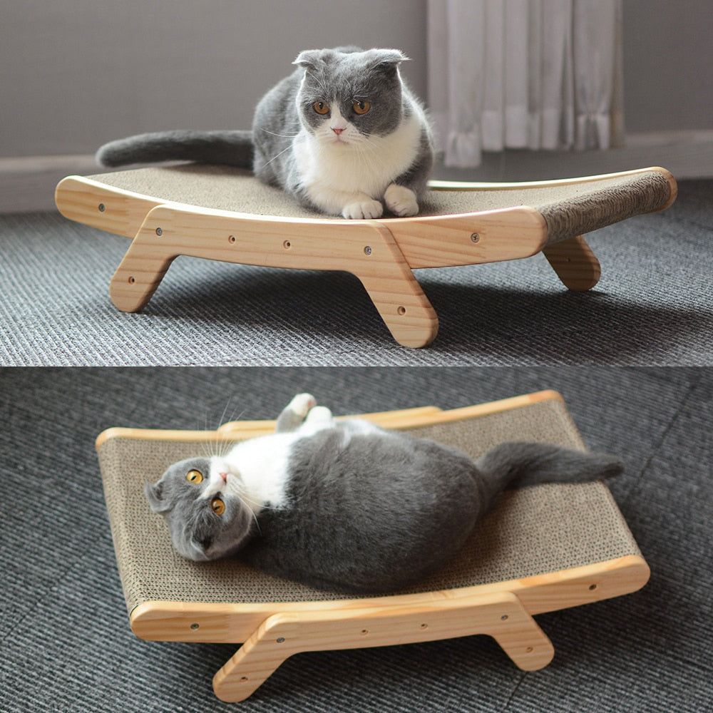 Wood Anti Cat Scratcher Cat Scratch Board Bed 3 In 1 Pad Vertical Pet Cat Toys Grinding Nail Scraper Mat Training Grinding Claw - Hiccupzz