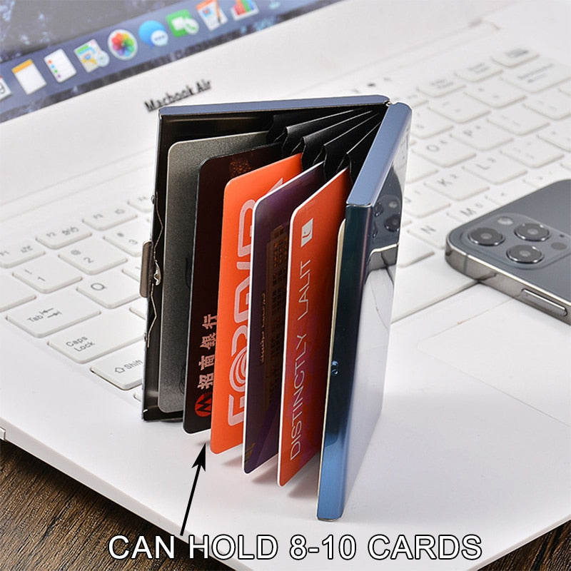 Rfid Credit Card Holder Men Minimalist Wallet Aluminium Bank Cardholder Case with Money Clip Designer Porte Carte - Hiccupzz