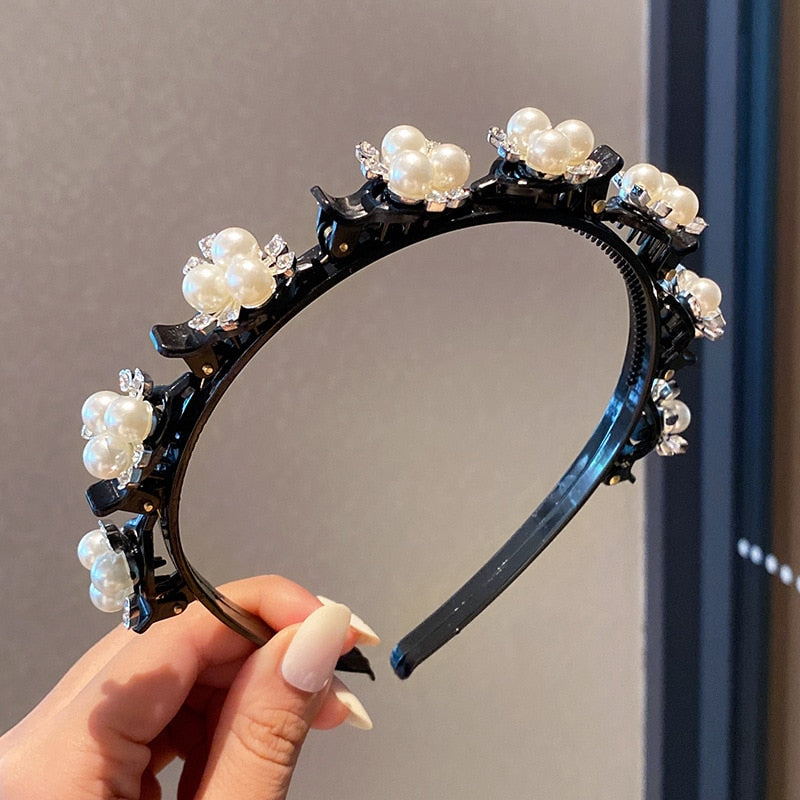Fashion Pearl Non-Slip Rhinestone Hairbands - Hiccupzz