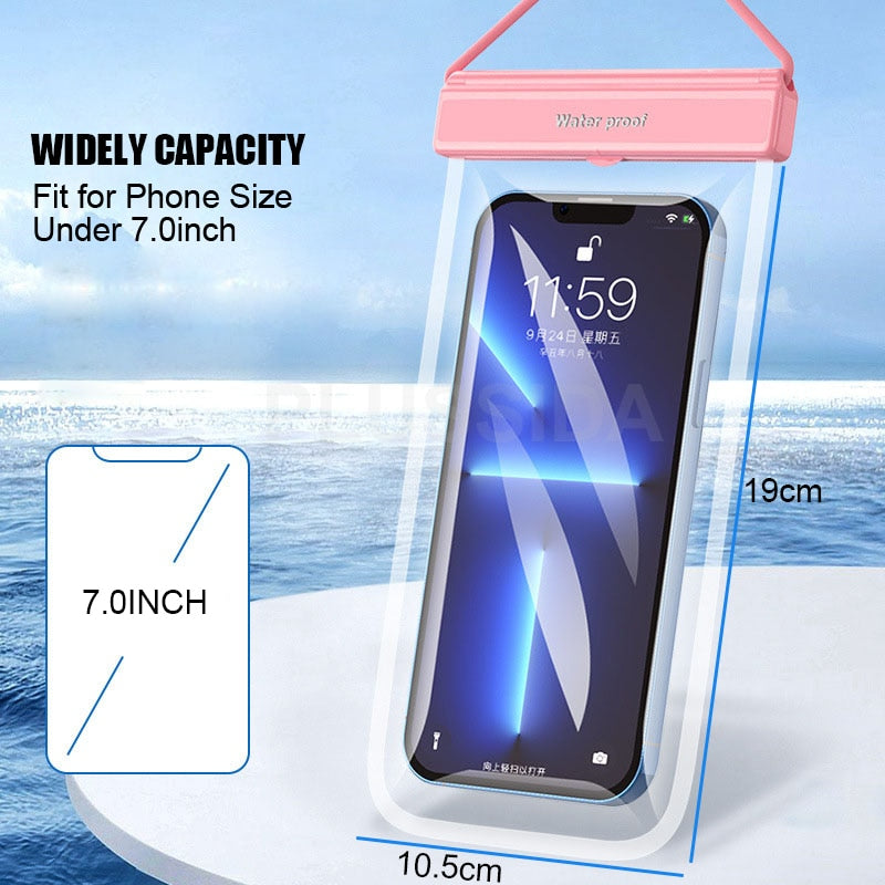 Waterproof Phone Case Under 7.0 inches For iPhone 13 14 Pro Max , Huawei, Xiaomi, Redmi, Note Samsung - Hiccupzz