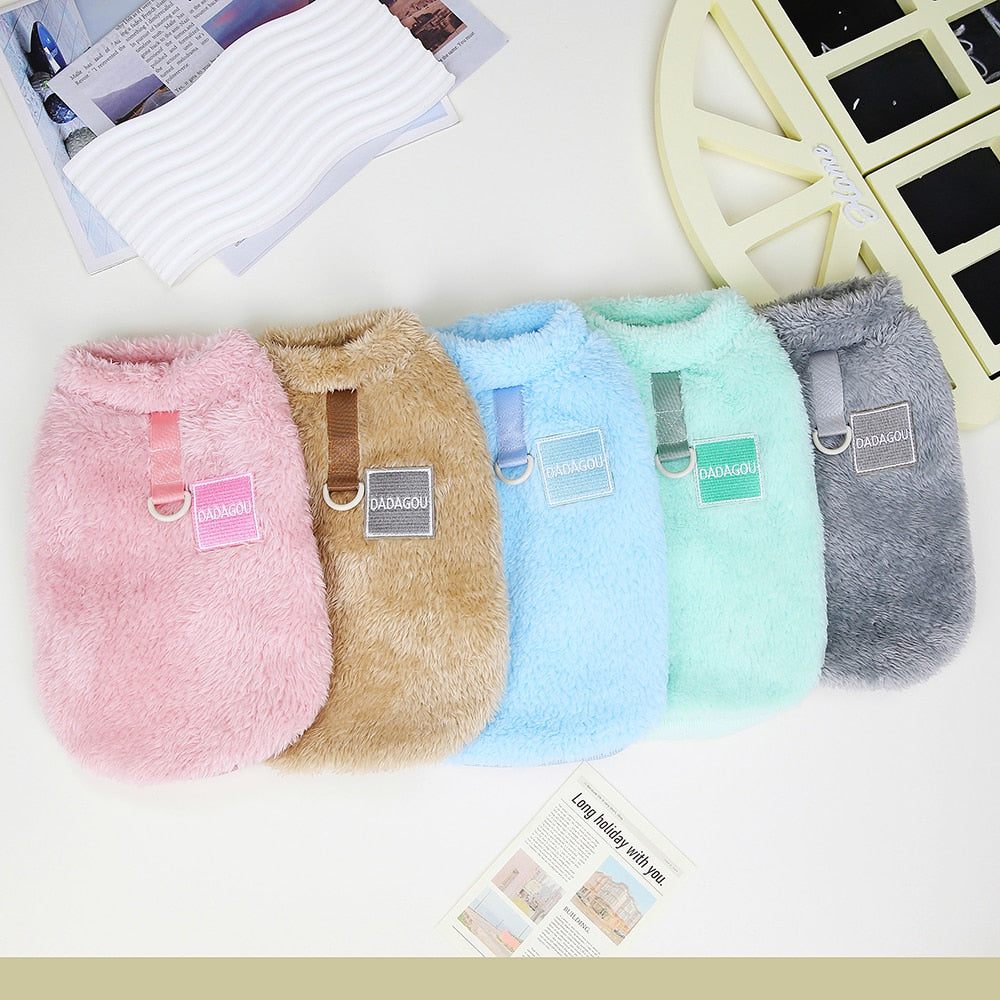Soft Coral Fleece Pet Clothes Warm Dog Vest Coat Cute Puppy Sweater Cat Apparel For Chihuahua Yorkie Terrier Shih Tzu Pet Outfit - Hiccupzz