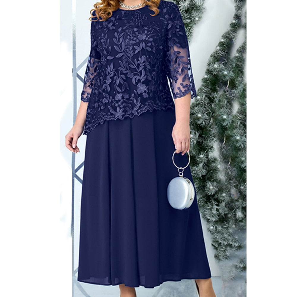 Plus Size Women Clothing Two-Piece Party Dress for Parties and Occasions - Hiccupzz