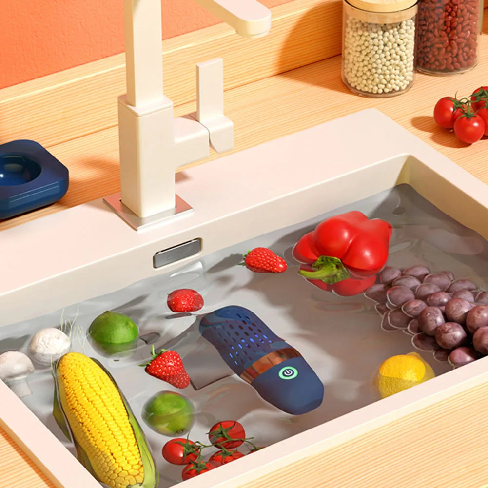 Vegetable Cleaning Machine Capsule Shape Portable Ultrasonic Wireless Fruit Food Purifier - Hiccupzz