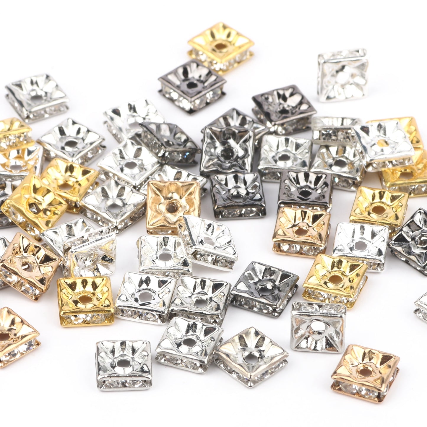 50pcs/lot Crystal Round Loose Spacer Beads for DIY Making Bracelet Necklace Accessories - Hiccupzz