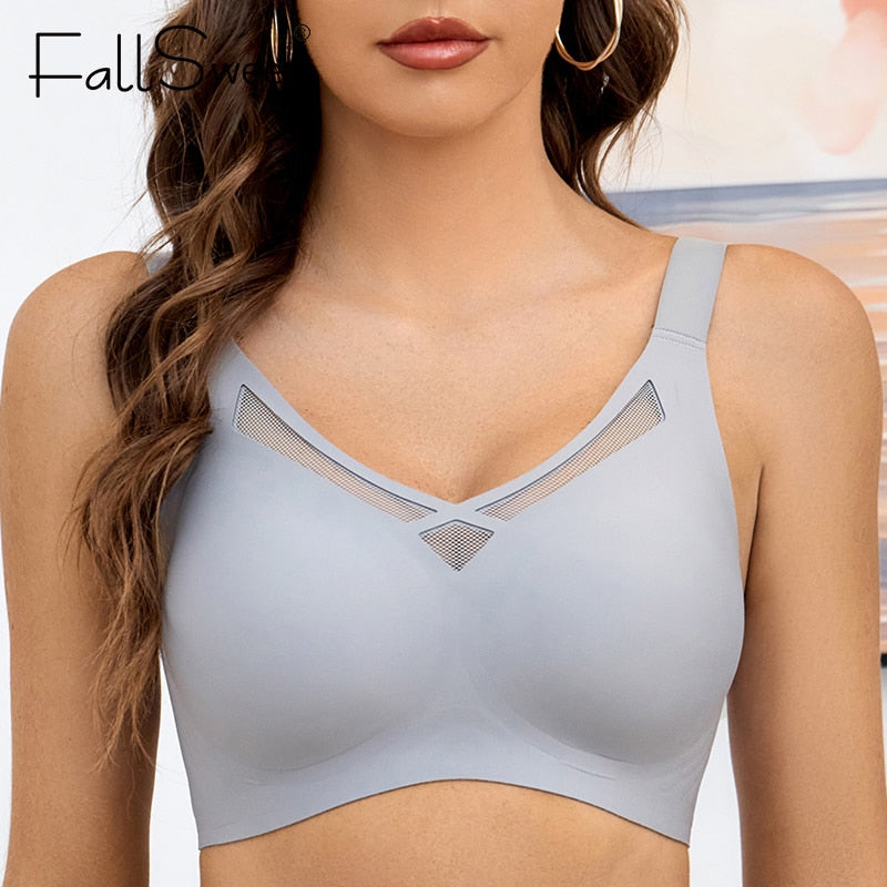 FallSweet Seamless Bras  for Women Comfort Wireless Bra Lightly Lined  Bralette with Removable Pad L to 3XL - Hiccupzz