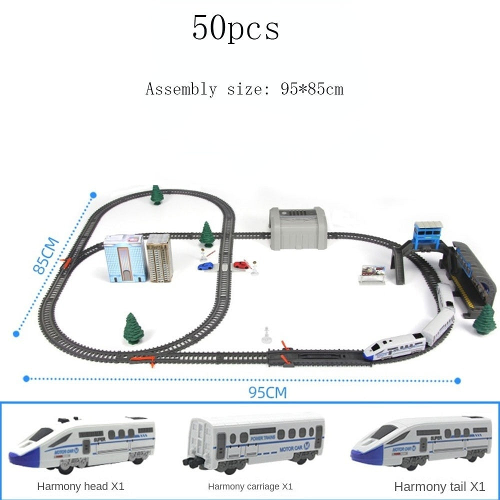 Electric High Speed Train Model Railway Track Harmony Rail Toy DIY Set - Hiccupzz