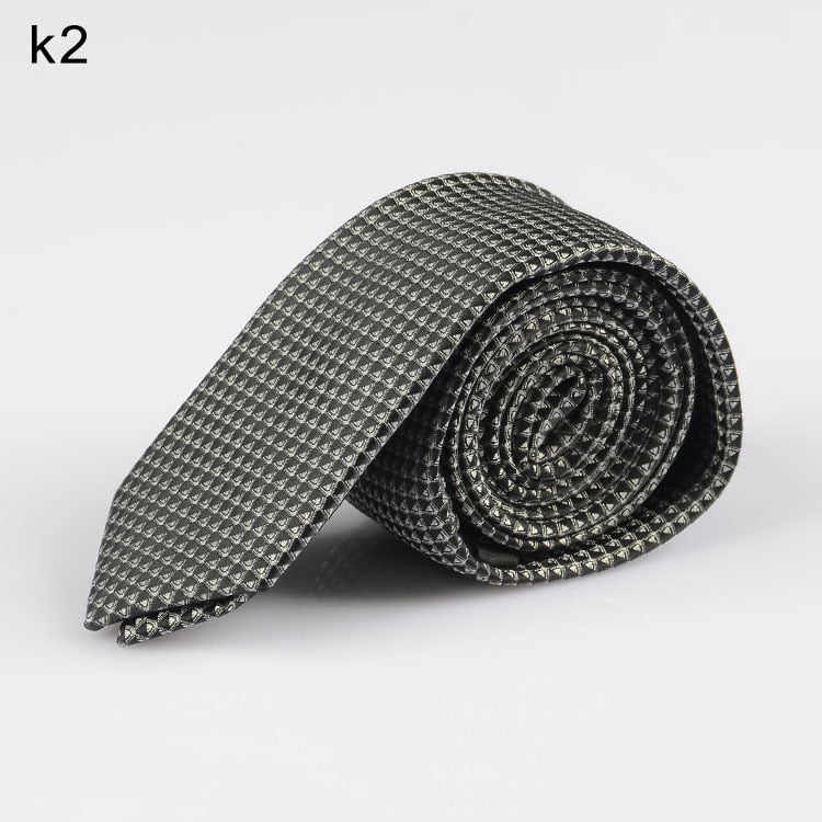 New Men's Casual Slim Ties Classic Polyester Woven Party Neckties Fashion Plaid Dots Man Neck Tie For Wedding Business Male Tie - Hiccupzz