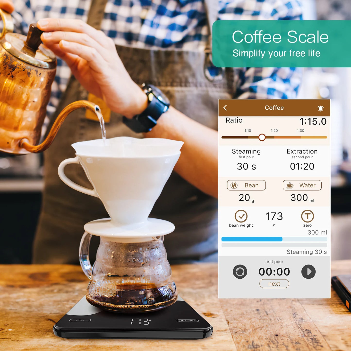 Digital Food Scale 10kg Smart Kitchen Scales with Nutrition Calculator APP Rechargeable Gram Scale for Weight Loss Baking Scales - Hiccupzz