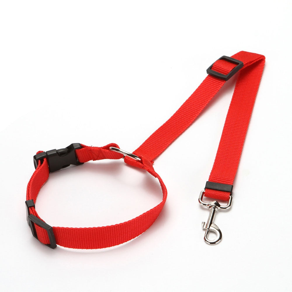 Two-in-one Nylon Adjustable Dogs Harness Collar Pet dog Accessories Pet Car Seat Belt Lead Leash Backseat Safety Belt - Hiccupzz