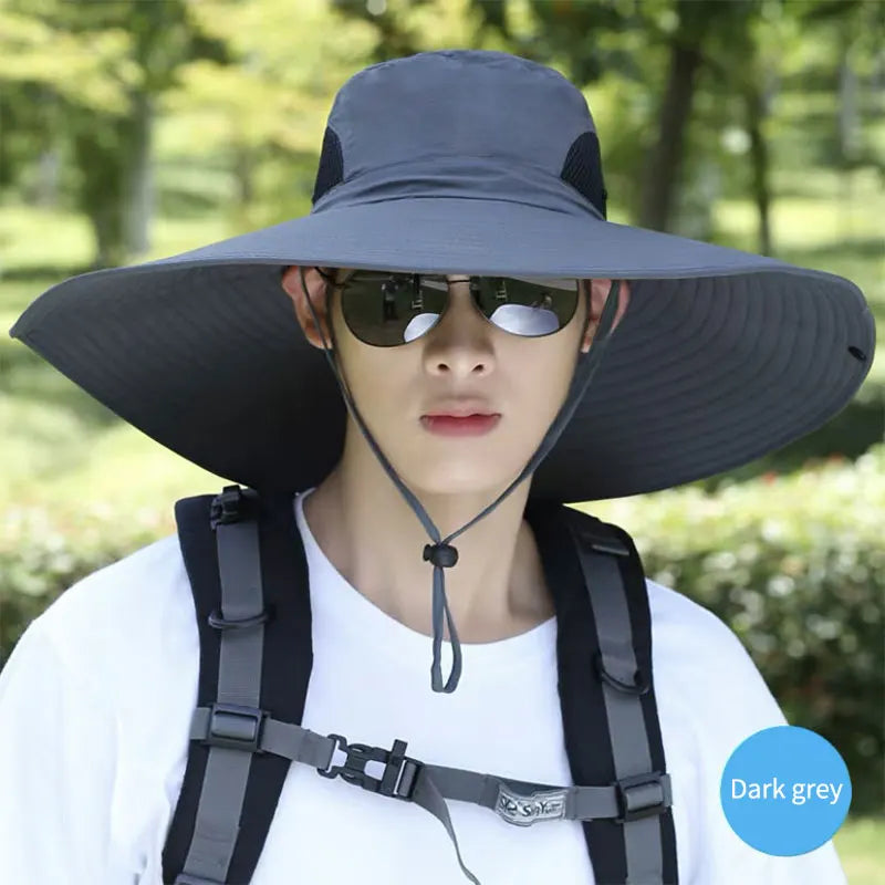 Summer 15CM Large Brim Sun Hat Breathable Outdoor Beach Cap - Hiccupzz
