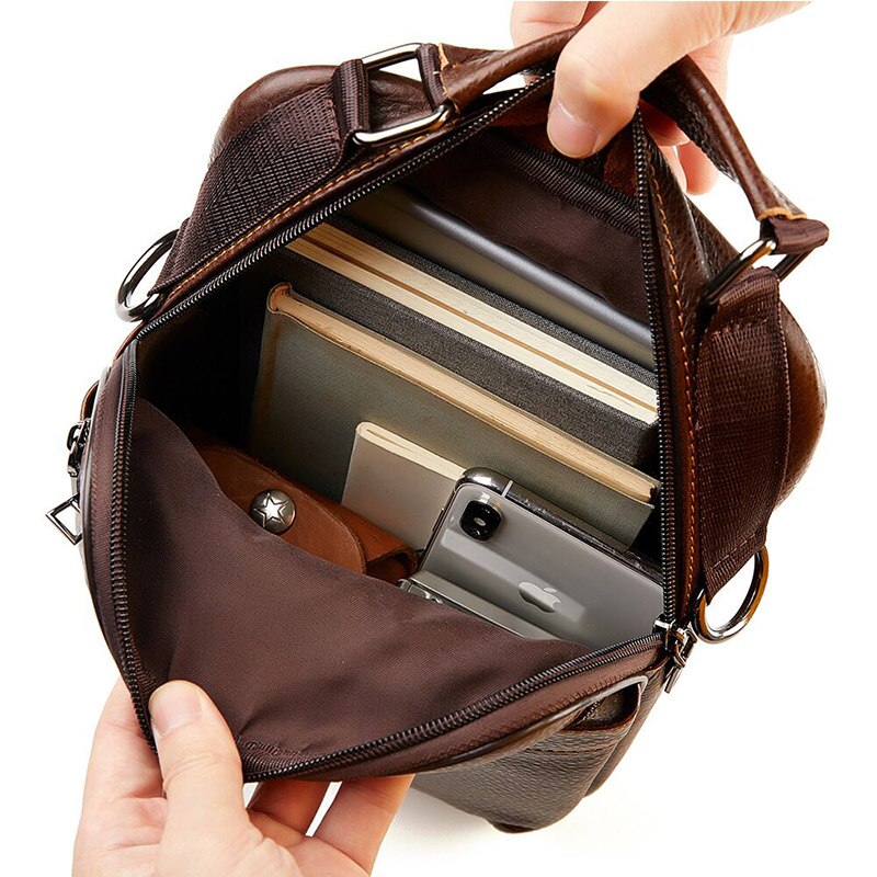 Men's Natural Leather Handbag For Tablet - Hiccupzz