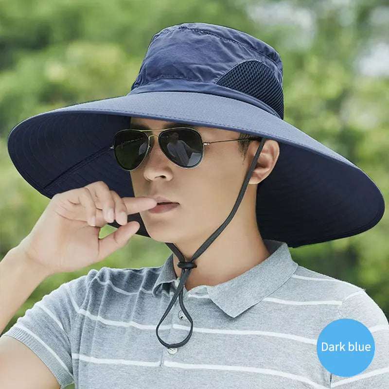 Summer 15CM Large Brim Sun Hat Breathable Outdoor Beach Cap - Hiccupzz