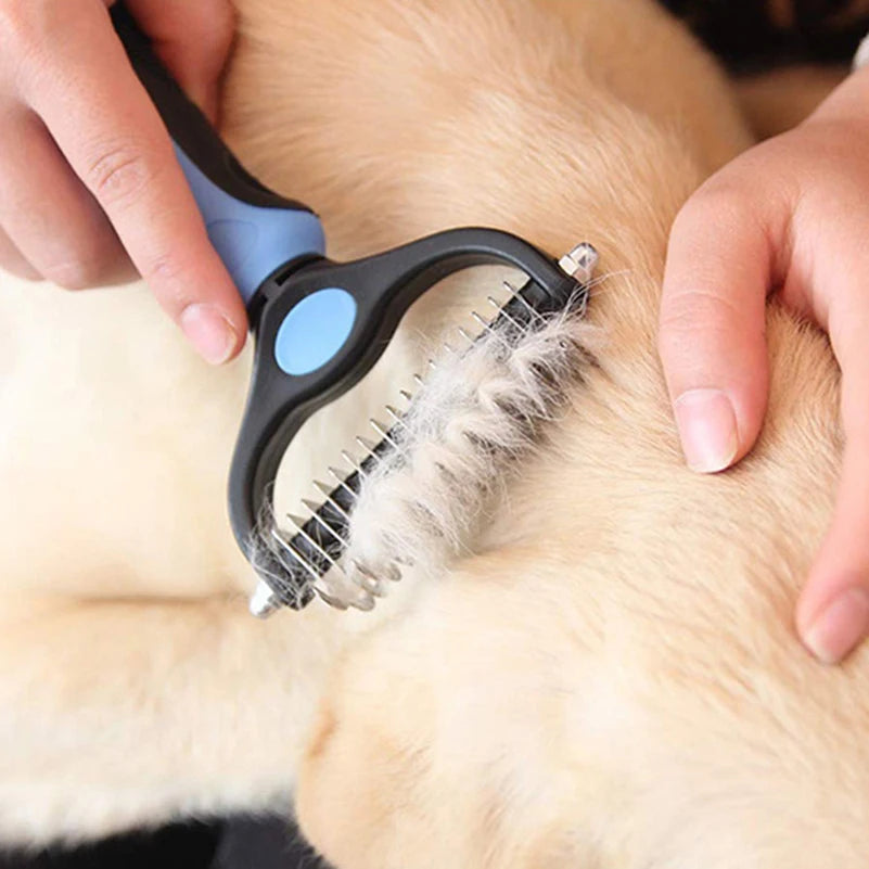 Professional Pet Deshedding Brush - Dog Hair Remover & Knot Cutter for Cats and Puppies | Grooming & Shedding Comb for Dogs - Hiccupzz