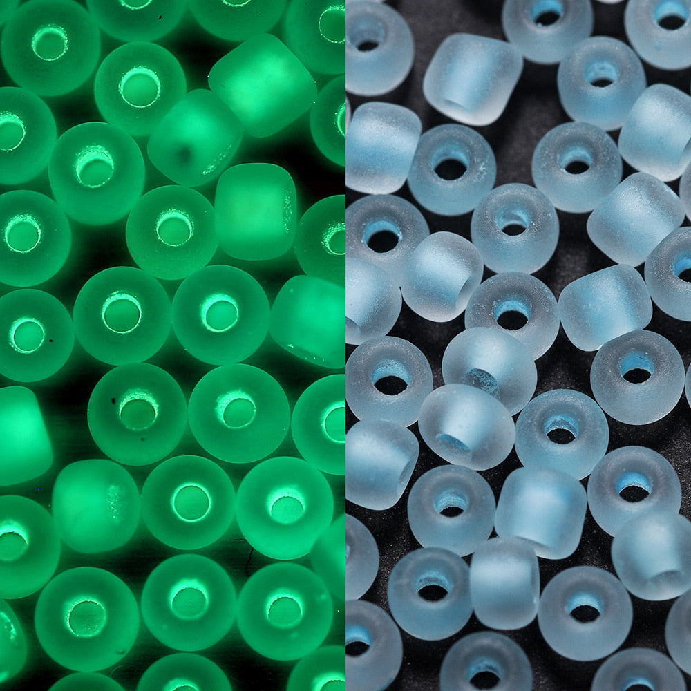 600pcs 3mm Luminous Glass Seed Beads Glow In The Dark for DIY Jewelry Marking - Hiccupzz
