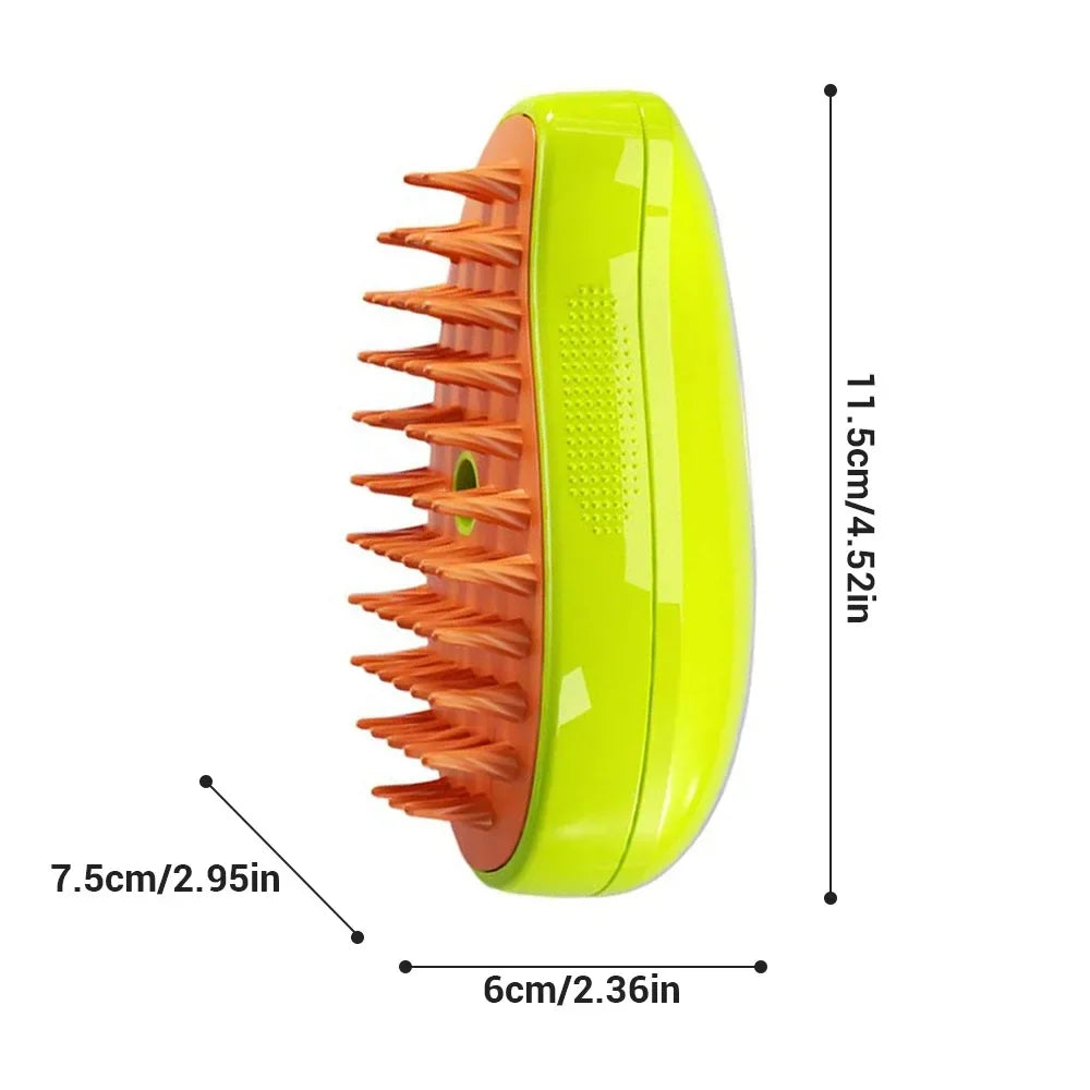 3-in-1 Electric Steamy Brush for Cats & Dogs – Steam Brush, Sprayer, and Massaging Pet Grooming Tool for Shedding - Hiccupzz
