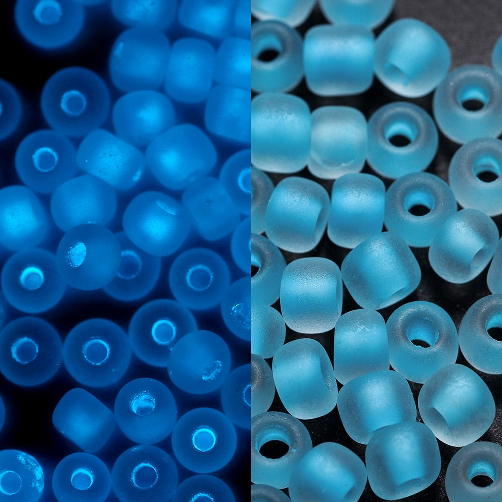 600pcs 3mm Luminous Glass Seed Beads Glow In The Dark for DIY Jewelry Marking - Hiccupzz