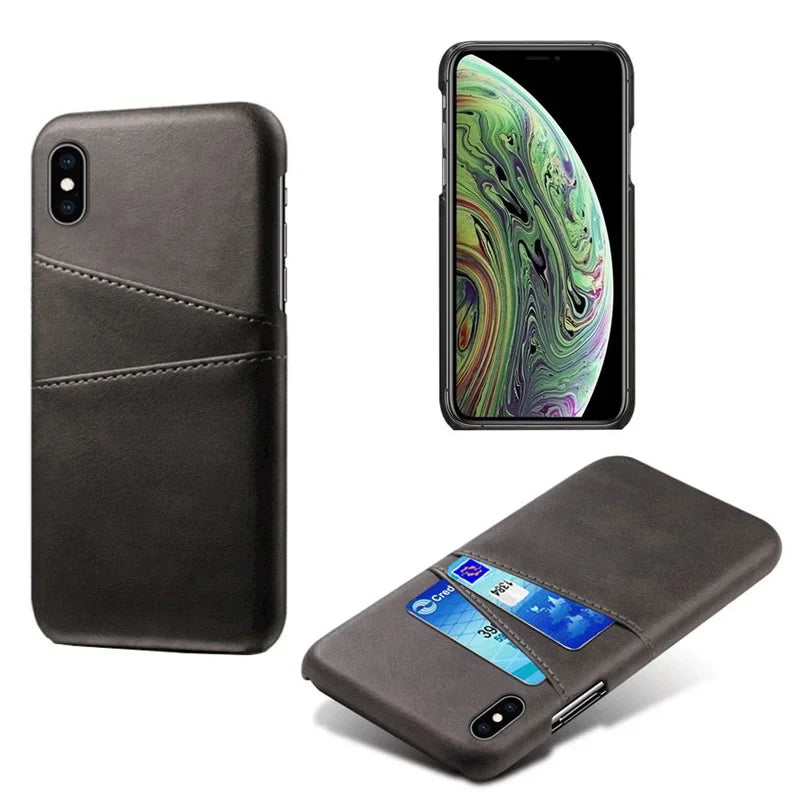 Pu Leather Wallet Card Holder Phone Case For iPhone 15 14 13 12 Mini 11 Pro XS Max XR X 8 7 Plus SE 2022 2020 Plastic Cover - Hiccupzz