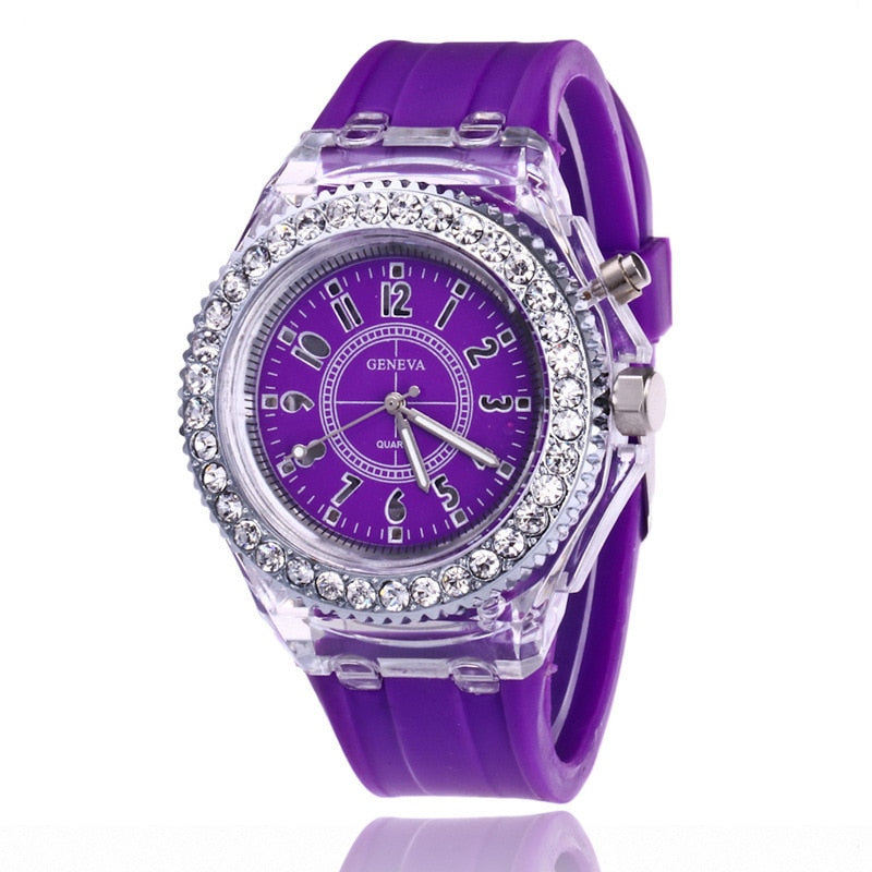 Flash Luminous Rhinestone Led Watch Trends for girls - Hiccupzz