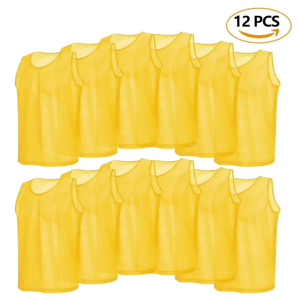 6/12 PCS Adults Children Soccer Training Vest Football Shirts Jerseys - Hiccupzz