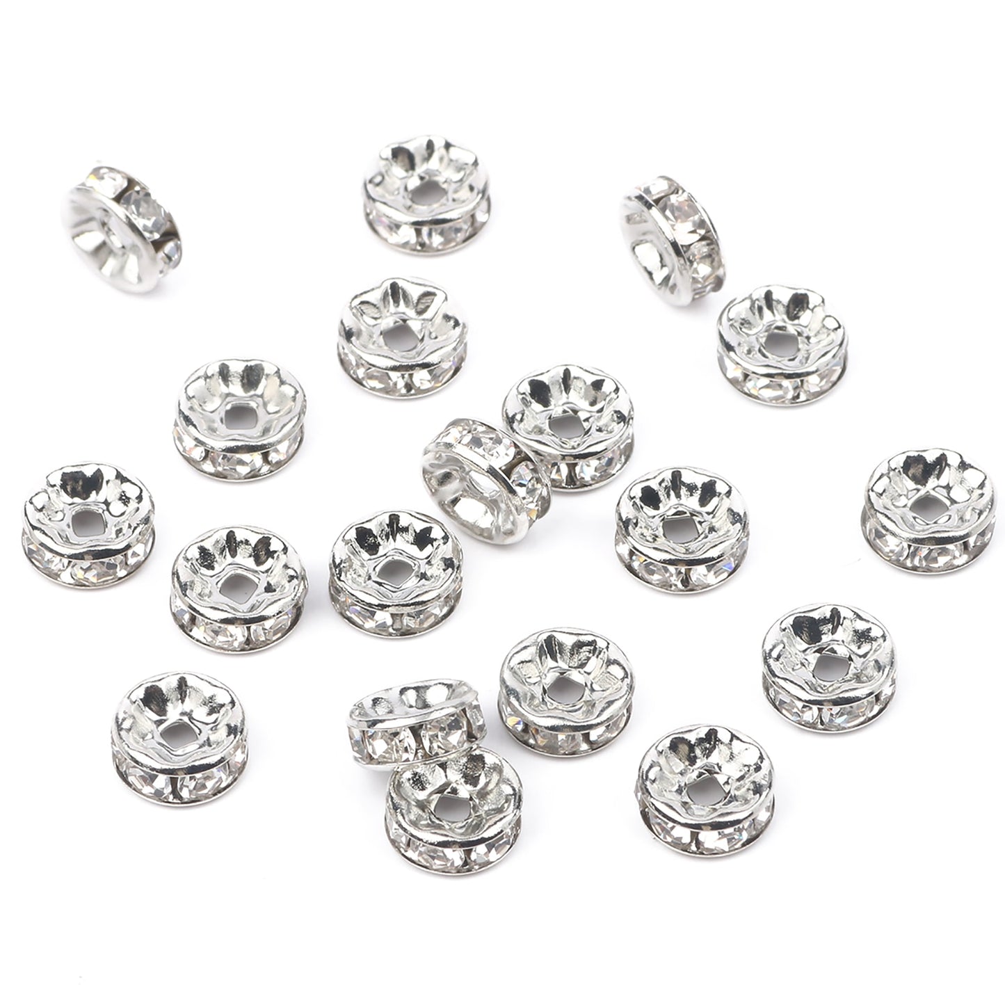 50pcs/lot Crystal Round Loose Spacer Beads for DIY Making Bracelet Necklace Accessories - Hiccupzz