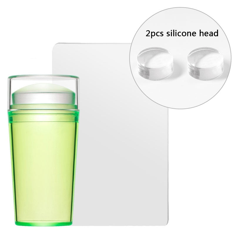 Transparent Nail Stamper with Scraper 2pcs Jelly Silicone Stamp for French Nails - Hiccupzz